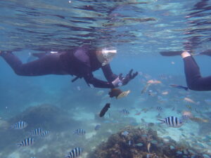 自然体験ジョン万パーク 天然水族感 自然体験シュノーケリング 家族旅行 初めての沖縄旅行